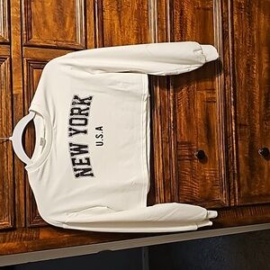 SHEIN Girls youth nwots sz 10 New York USA long sleeve cropped top